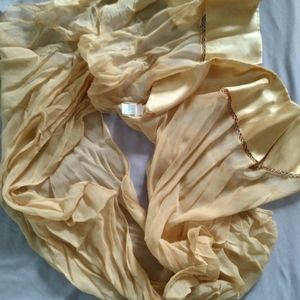 100%silk golden scarf